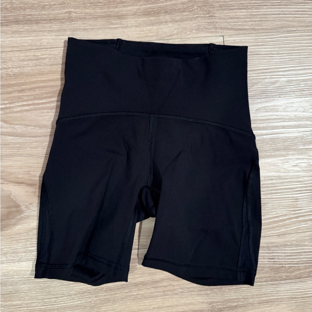 Black Lululemon Women's High-Waisted Biker Shorts